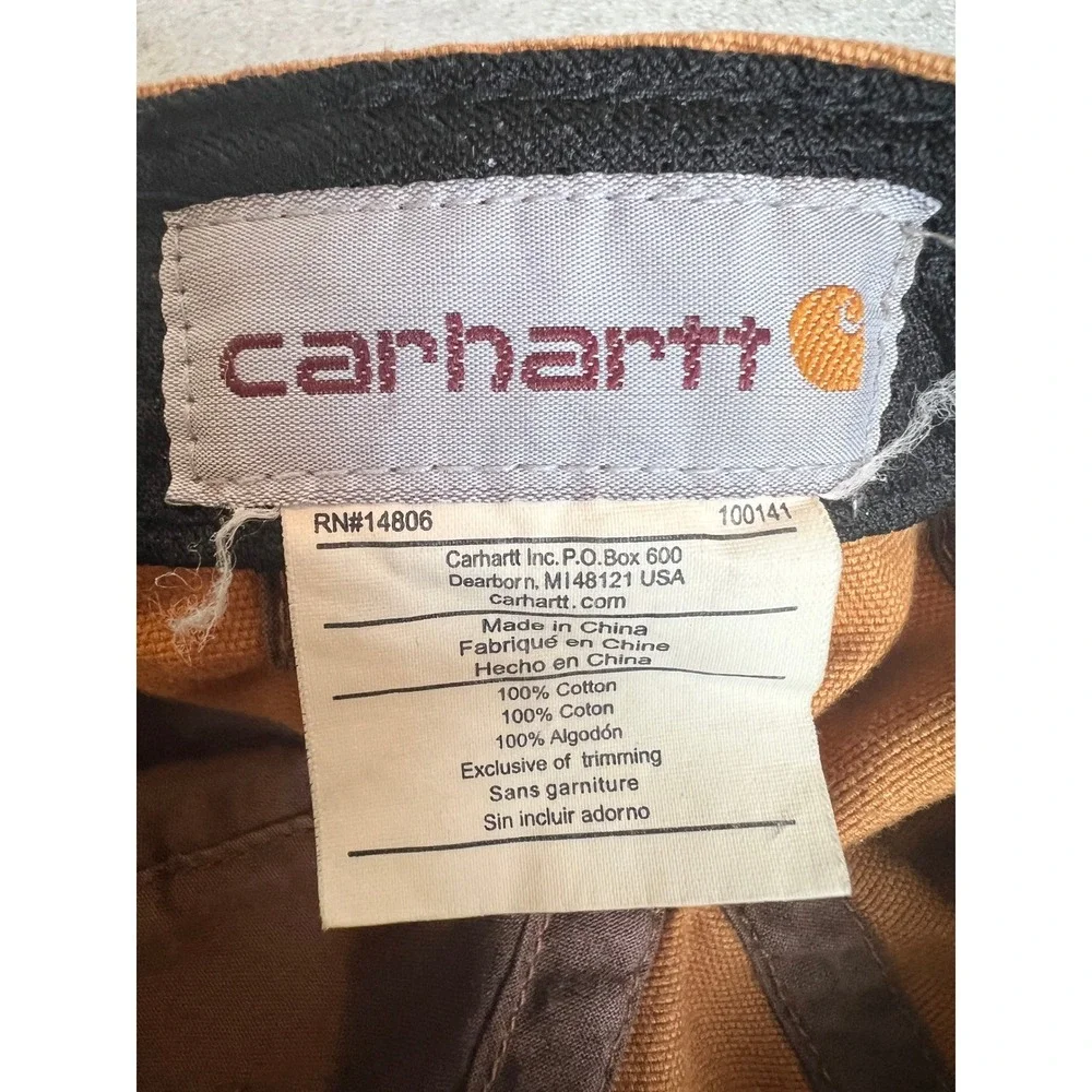 Carhartt Canvas Baseball Cap OS Brown Adjustable Gorpcore Streetwear Rugged
